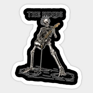 The kinks Fire skull guitar tk Sticker